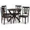 Baxton Studio Wanda Modern and Contemporary Transitional Dark Brown Finished Wood 5-Piece Dining Set 177-11381-10902-Zoro - alternate 8